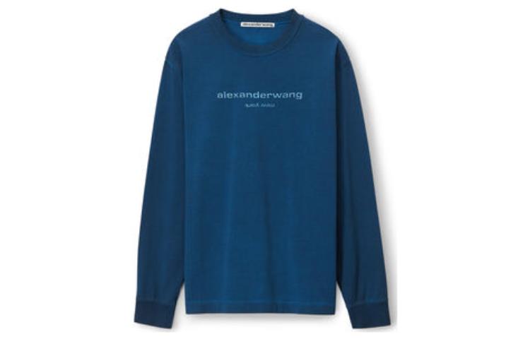 

Толстовка с круглым вырезом и вышитым логотипом Alexander Wang, синий