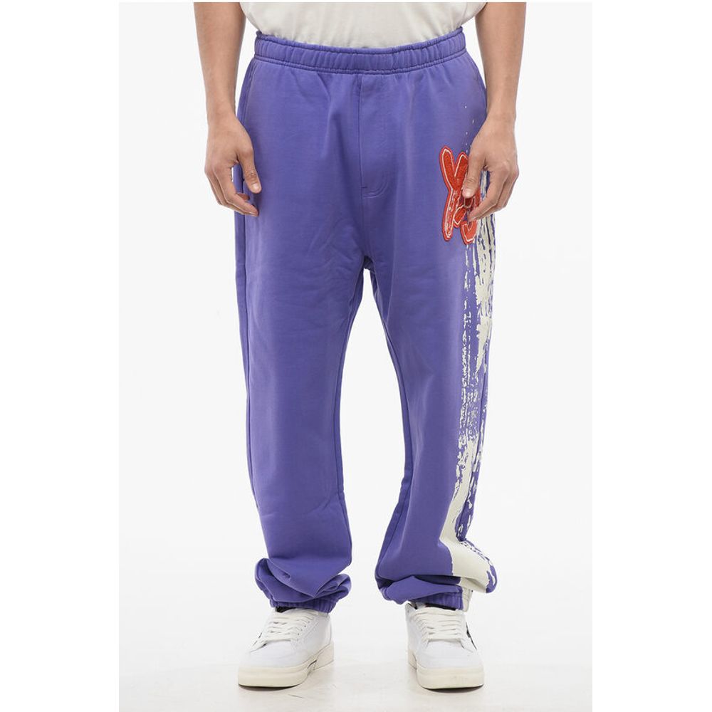 

Спортивные брюки из начесаного хлопка с нашивкой-логотипом Y-3, Purple