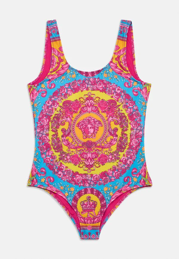 Сплошной купальник vita reciclata stampa electric barocco для плавания Versace, Cyclamen Pink/Butterfly Blue