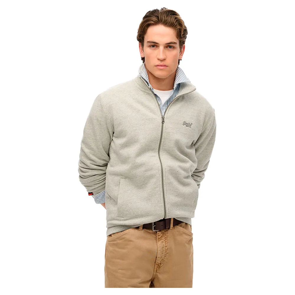 

Толстовка Superdry Essential Logo full zip, серый
