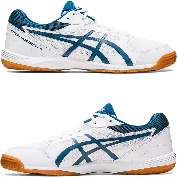 Унисекс кроссовки для настольного тенниса «Attack Hyperbeat 4» от ASICS, White/Mako Blue (100) — фото 4