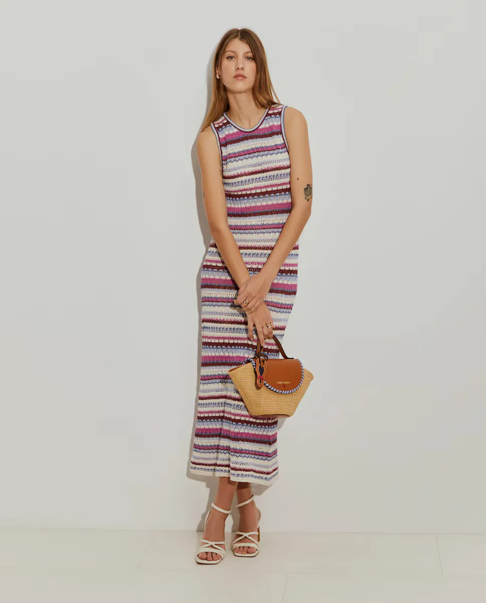 

Платье вязаное крючком в полоску Lion of Porches, фиолетовый