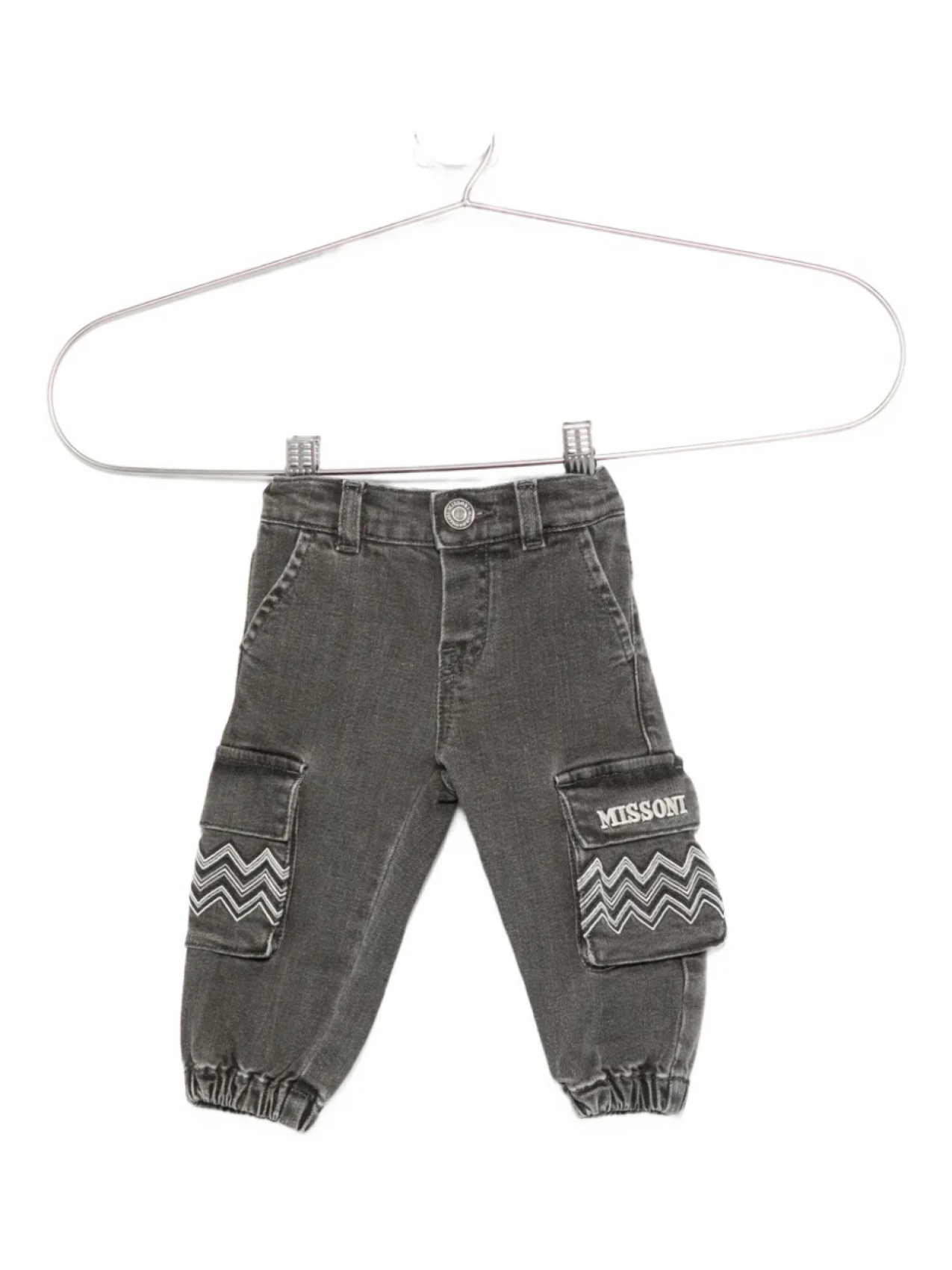 

Брюки Missoni Kids с зигзагообразными карманами, серый