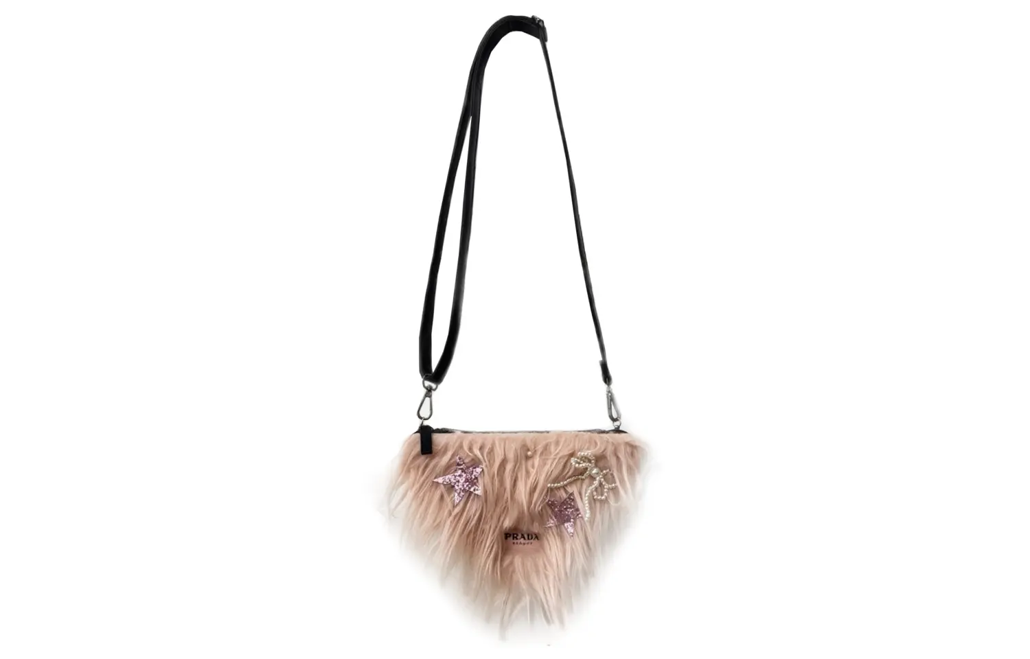 

PRADA TCO Pink Mist, городской шикарный стиль, перламутровая Y2K портативная тканевая сумка через плечо, косметичка Pink 23*13см