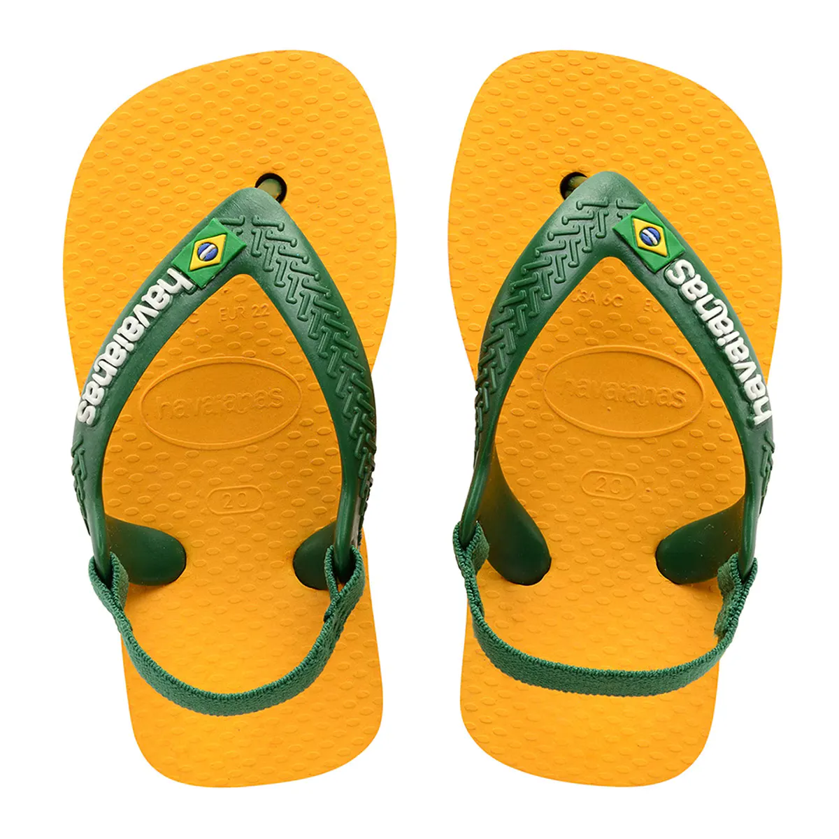 

Детские шлепанцы Havaianas Baby Brasil Logo II, желтый/зеленый