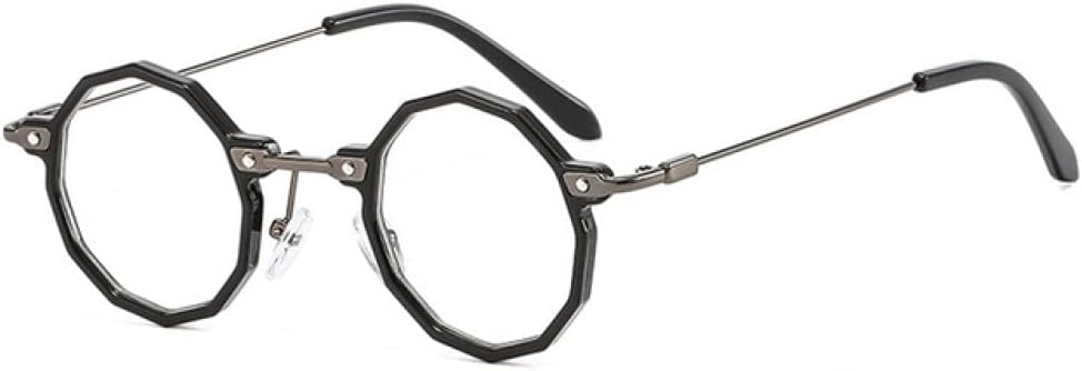 

Солнцезащитные очки в стиле ретро Polygon, маленькие круглые, в стиле стимпанк, женские, с прозрачными линзами цвета океана, защита от УФ-излучения UV400, мужские, градиентные солнцезащитные очки в стиле панк LANGSER, Black Clear