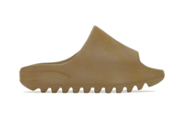 Тапочки yeezy slide kids 'ochre' Adidas, коричневый — фото 2