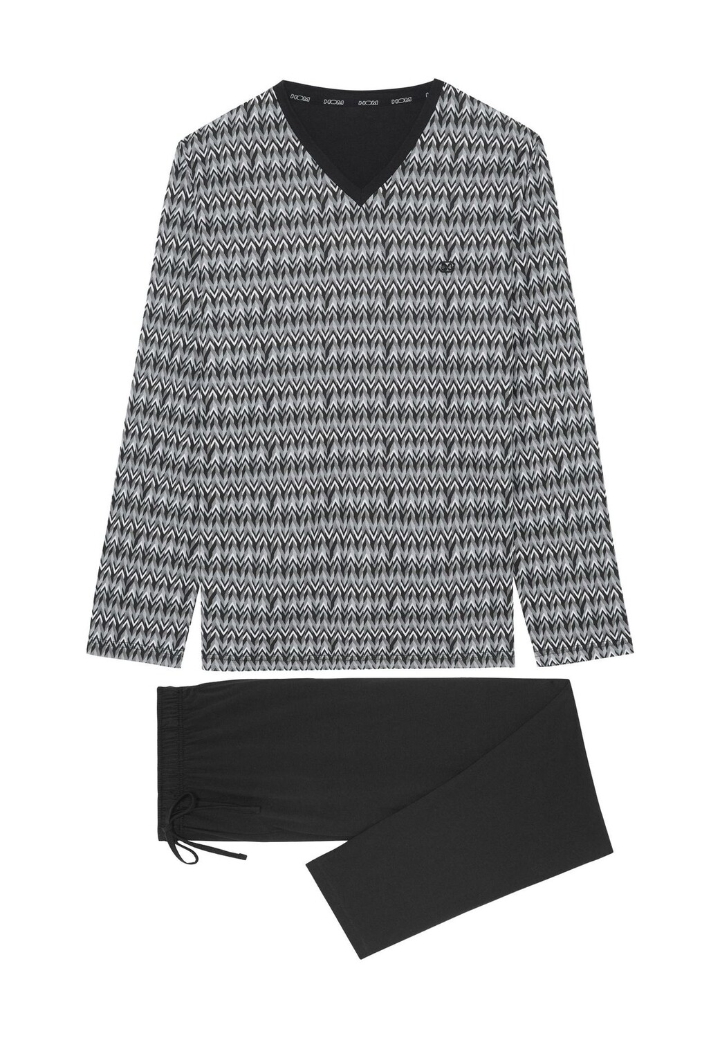 

Мужская пижама с V-образным вырезом Jerry Cotton HOM, цвет P004 Black Print