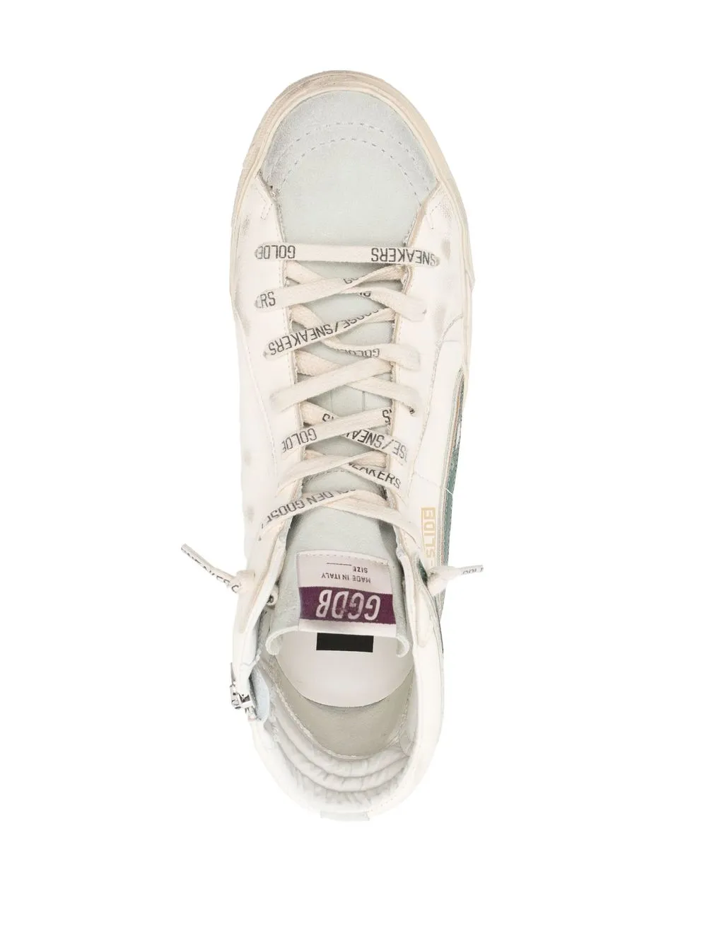 Высокие кроссовки Slide с эффектом потертости GOLDEN GOOSE, нейтральный — фото 4