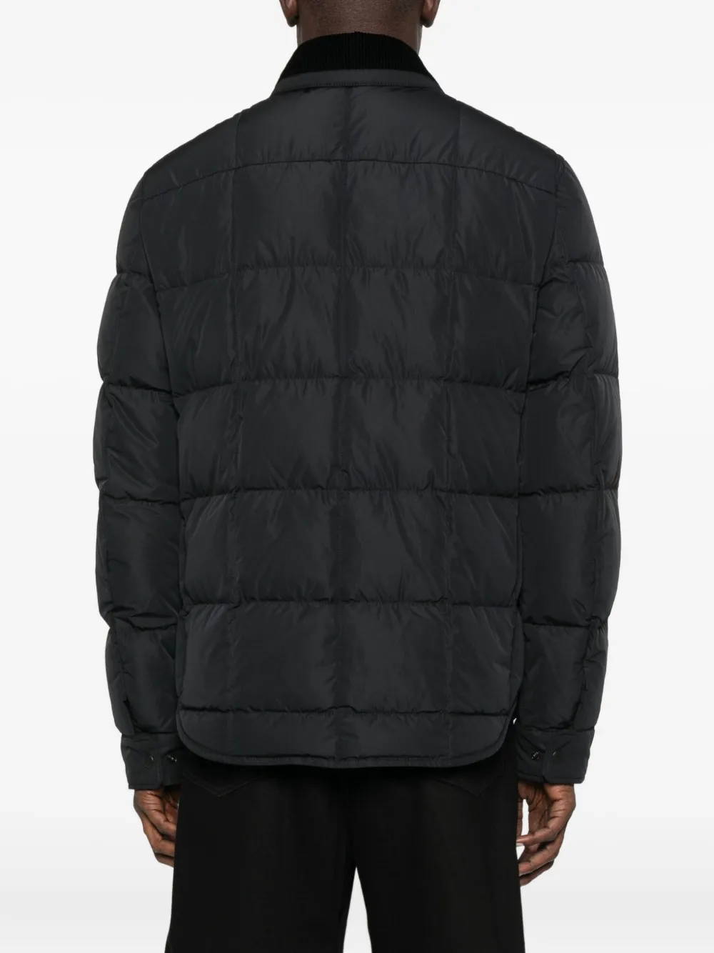 Стеганая куртка с ворсом и вельветовым воротником Moncler, черный — фото 4