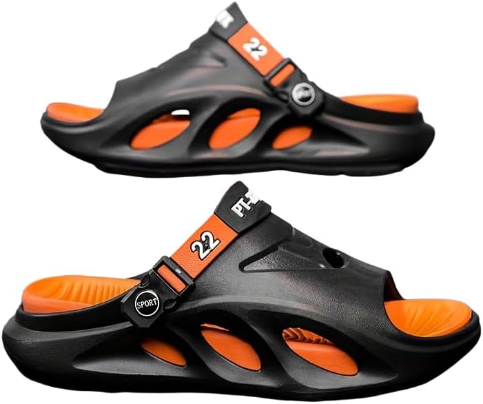 

Мужские шлепанцы HCHCTRY EVA, нескользящие, быстросохнущие, с открытым носком, для дома и улицы, летние пляжные шлепанцы для мужчин, черный