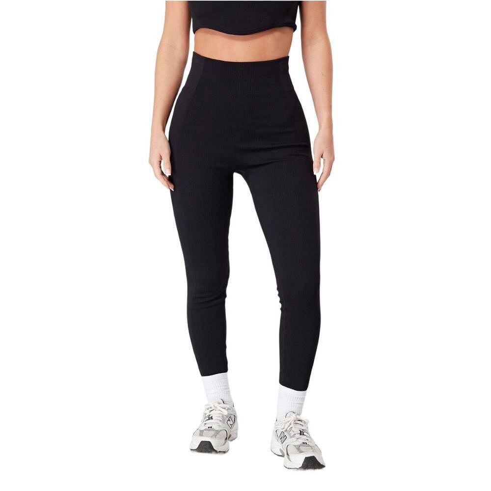 

Женские бесшовные леггинсы в рубчик из переработанного сырья Twill Active, черный