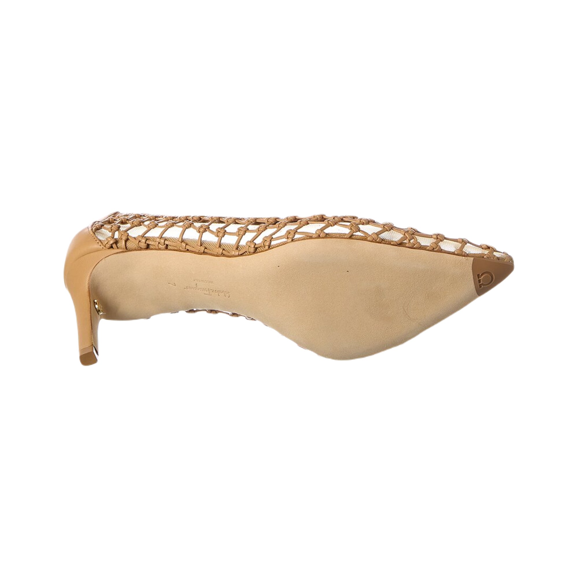 Ferragamo Ilary N70 женские туфли-лодочки бежевые Salvatore Ferragamo — фото 4