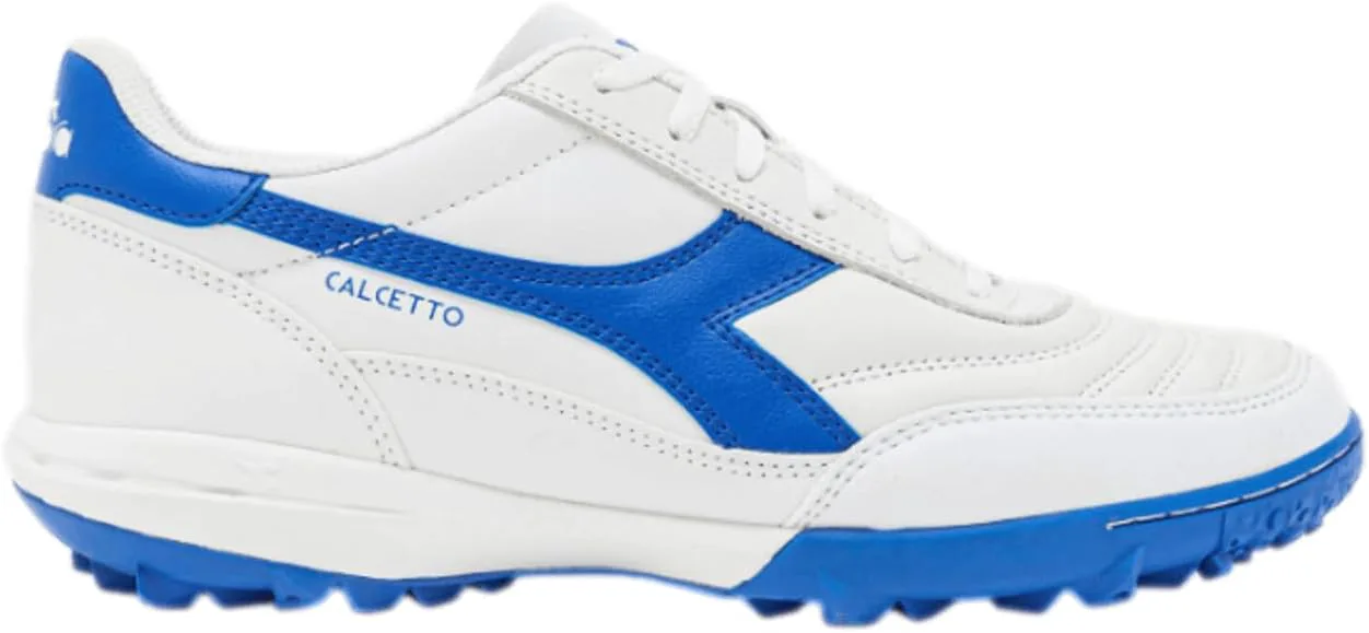 Футбольные бутсы Diadora Calcetto LT для игры на искусственном газоне - натуральная кожа, улучшенная амортизация, резина с повышенной износостойкостью, искусственный газон, оптимальное сцепление и стабильность, белый/синий — фото 2