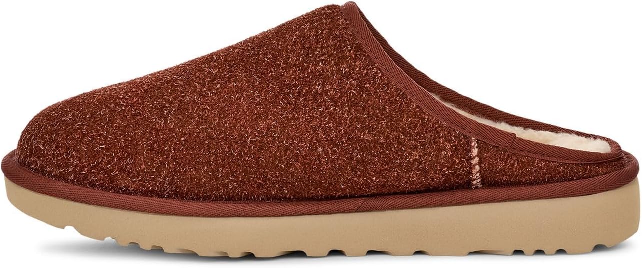 Мужские тапочки UGG Classic Slip-On из пушистого замша, красный — фото 4