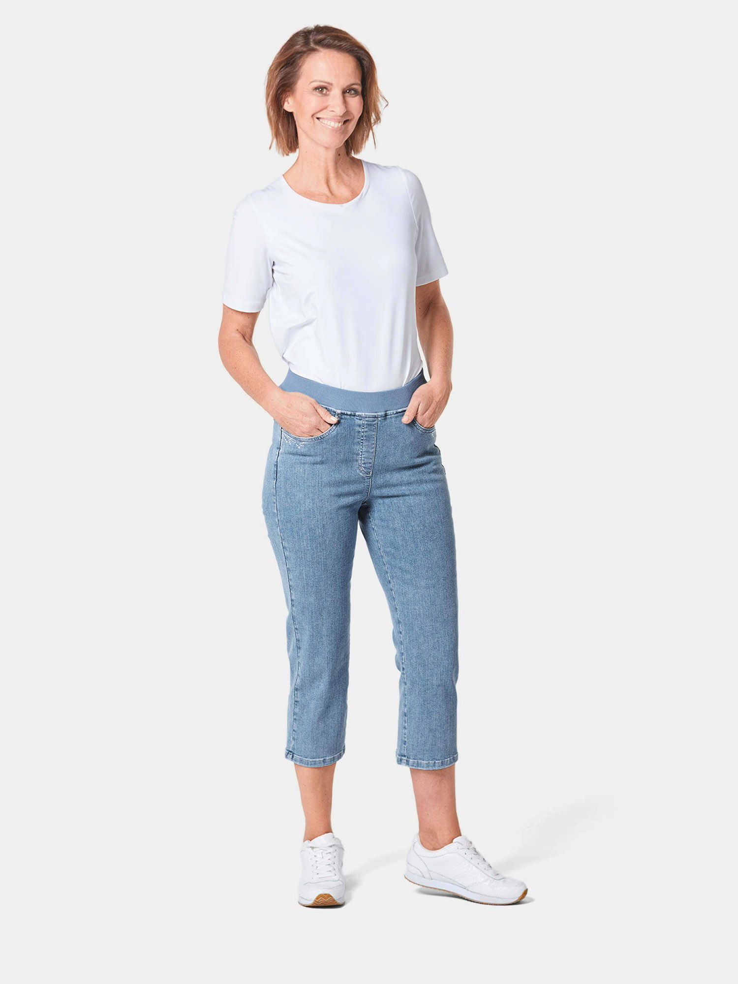 

Брюки GOLDNER 3/4 Jeans Louisa, светло-синий