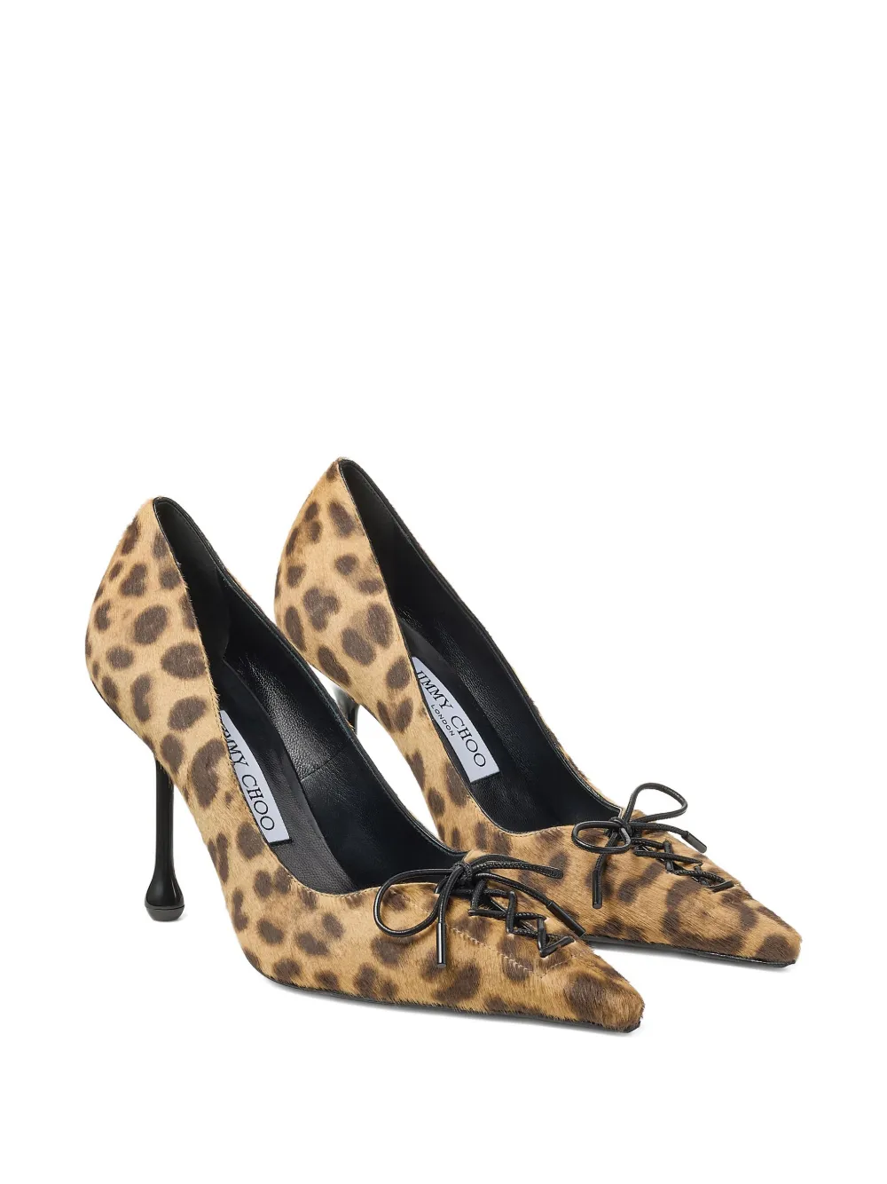 Туфли-лодочки Scarlett с леопардовым принтом, 95 мм, на шнуровке JIMMY CHOO, коричневый — фото 2