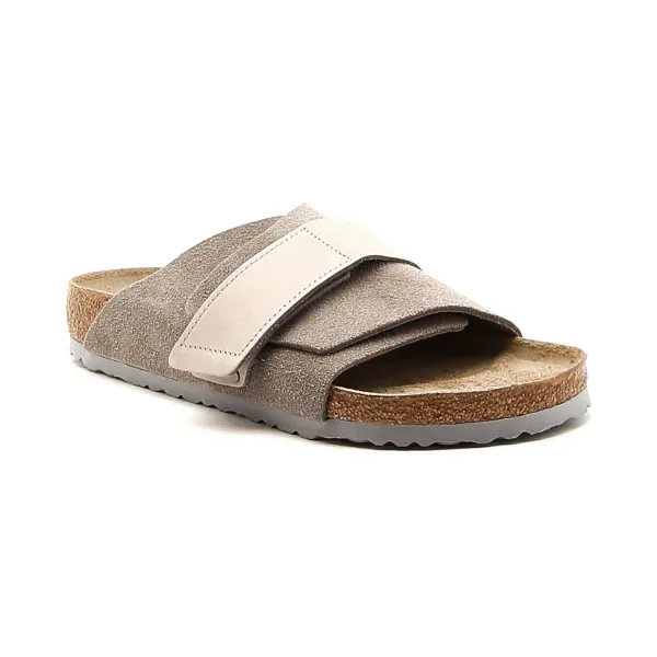 

Кожаные киотские тапочки Birkenstock, серый