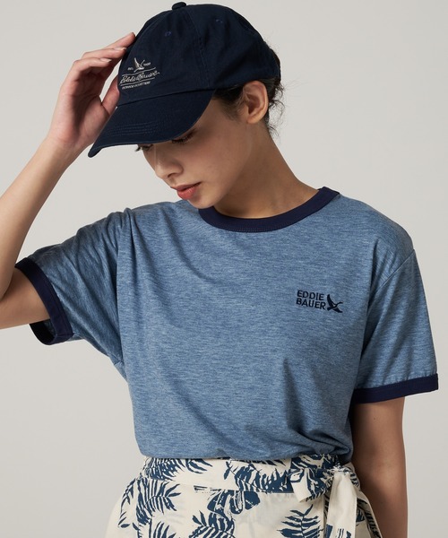 

Футболка с коротким рукавом, контрастная отделка Eddie Bauer, темно-синий