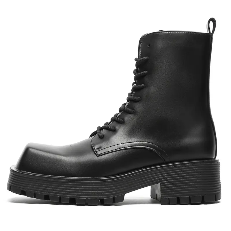 

V05 Стильные уличные ботинки Dr Martens в черном цвете с меховой подкладкой, цвет Black [Fleece-Lined]