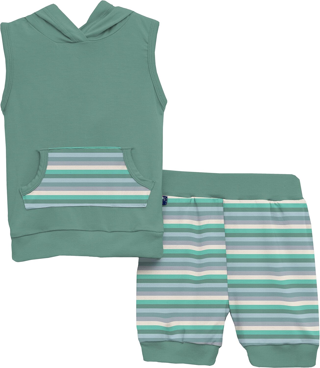 

Детский набор Kickee Pants Hoodie Tank Outfit Set, цвет April Showers Stripe