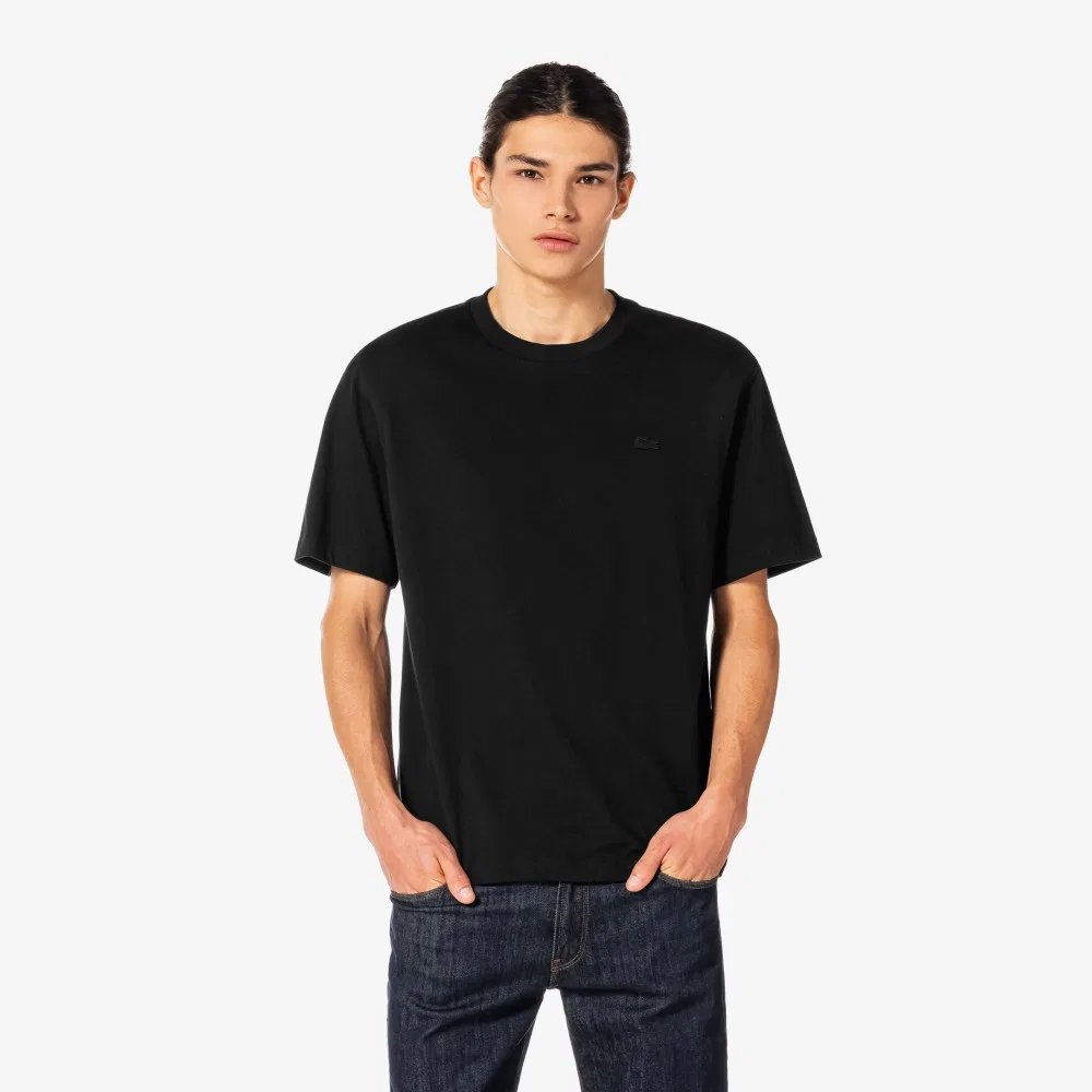 Футболка мужская Lacoste базовая с лёгким начёсом, черный