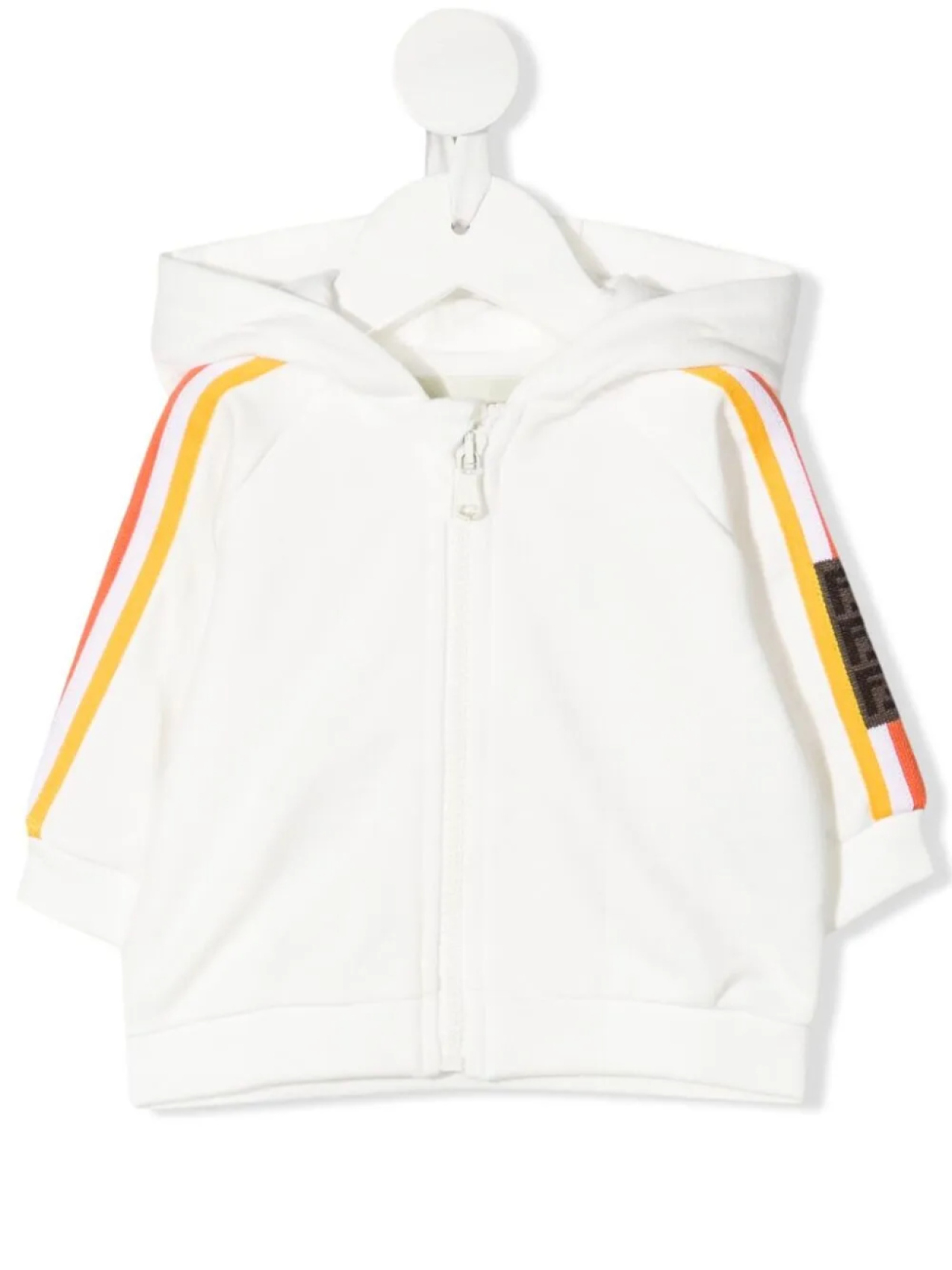 

Худи на молнии с полосками Fendi Kids, белый