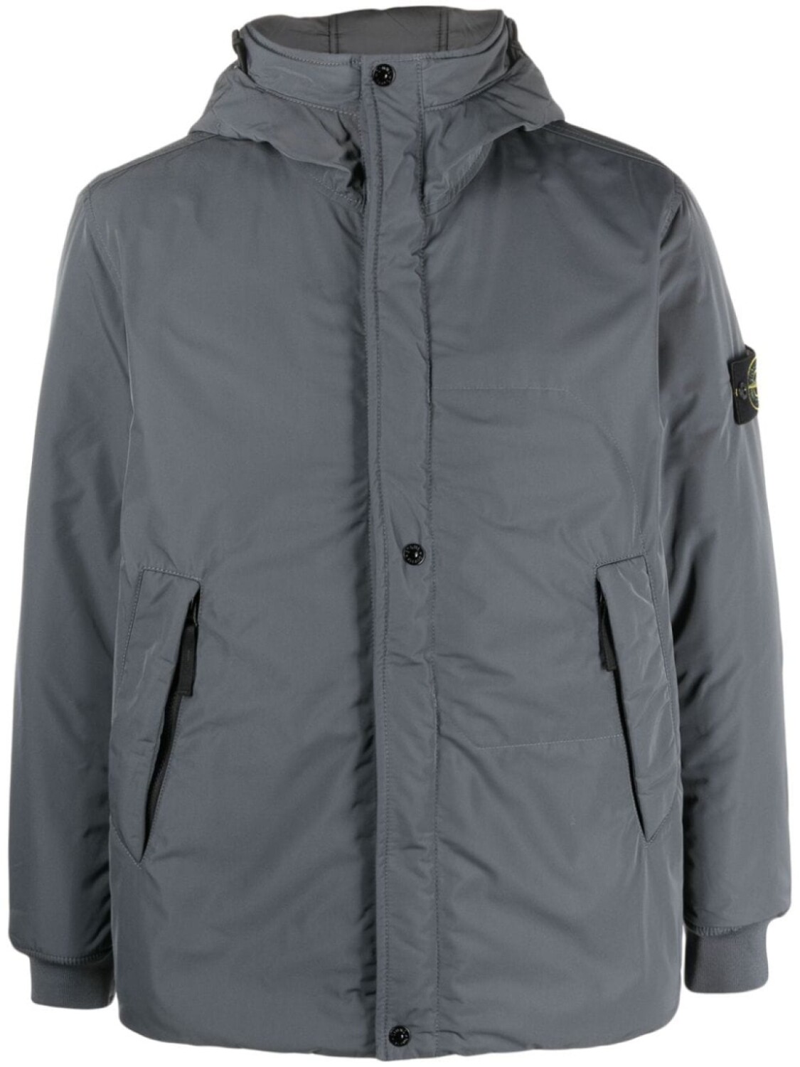 

Stone Island куртка с капюшоном и логотипом Compass, серый