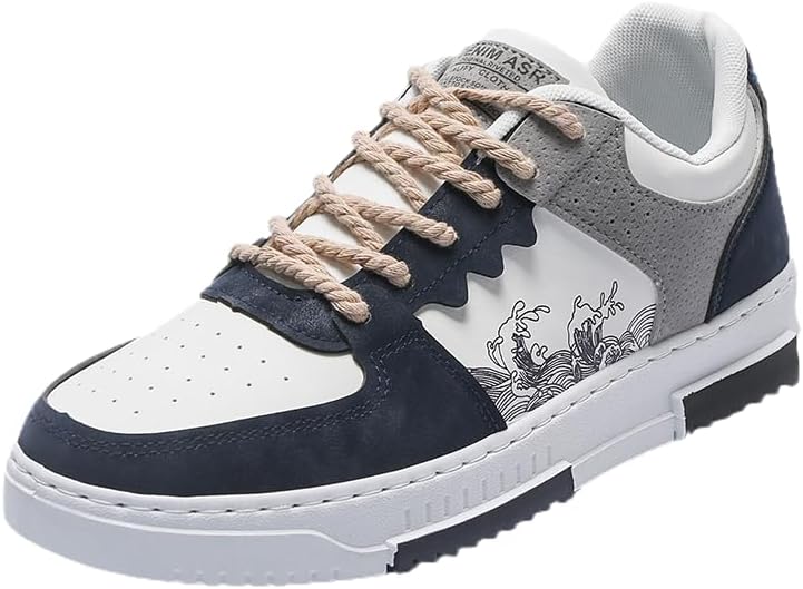 

Hhhchpm Удобные повседневные кроссовки: низкие шнурованные тапочки для активного отдыха и повседневной носки, белый/синий