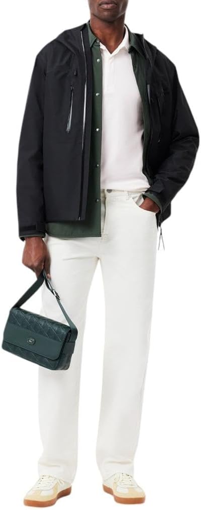 Мужское поло Lacoste Paris с длинным рукавом из эластичного хлопка, White — фото 4