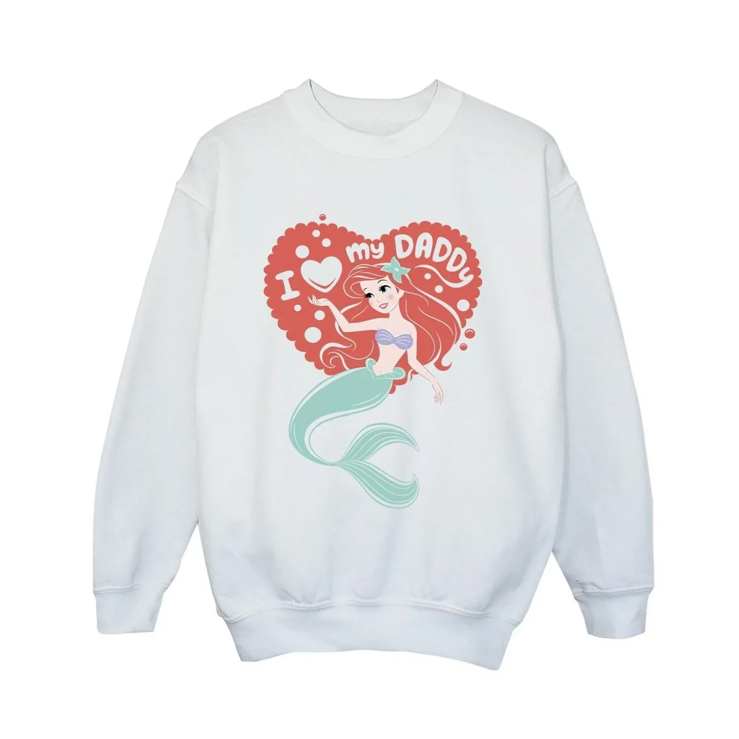 Свитшот с принтом The Little Mermaid Love Daddy Disney, белый — фото 2