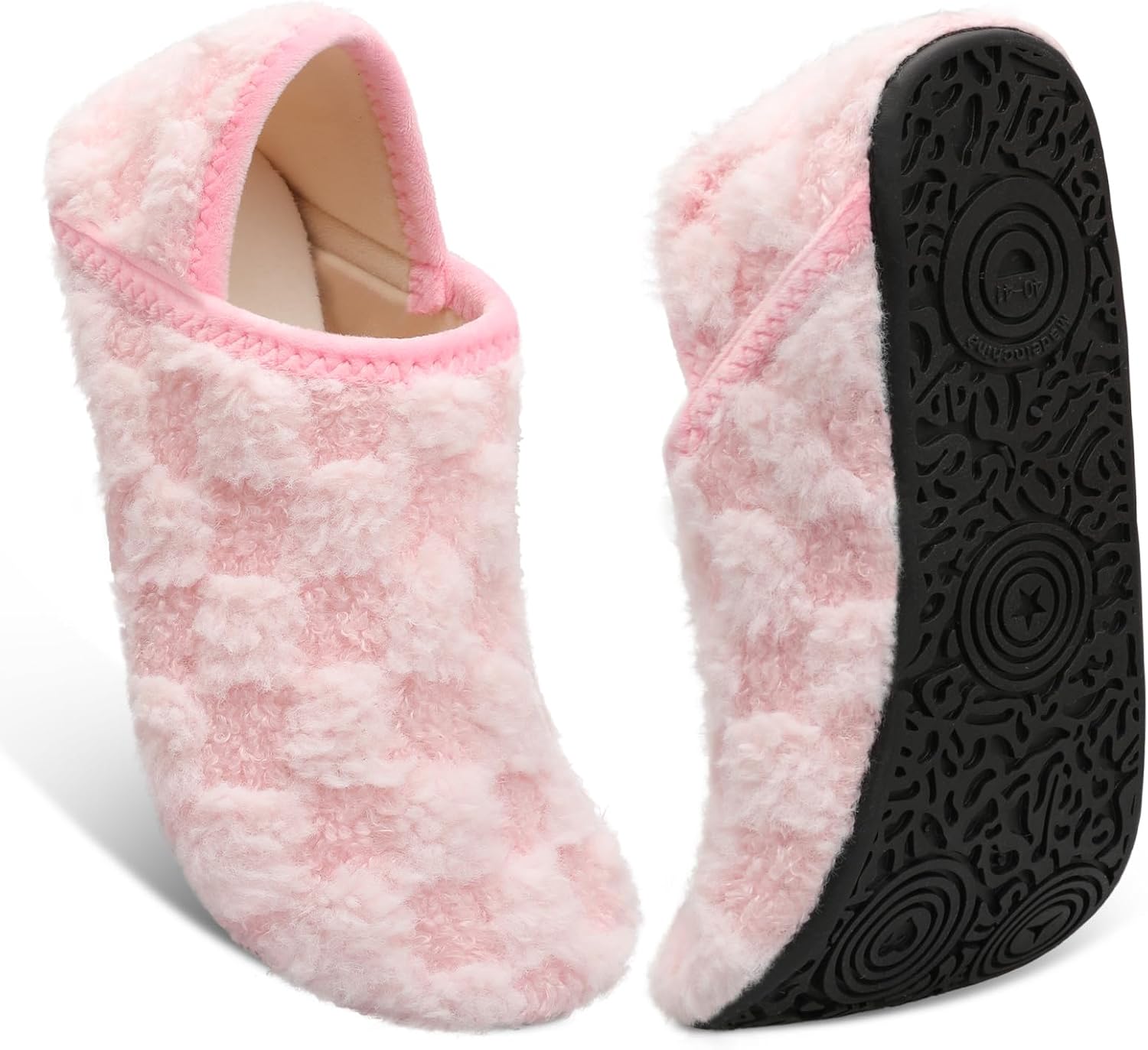 

Женские и мужские тапочки Fires с резиновой подошвой, мягкие и легкие, домашние носочные тапочки для носки дома, нескользящие для использования внутри и снаружи, светло-розовый