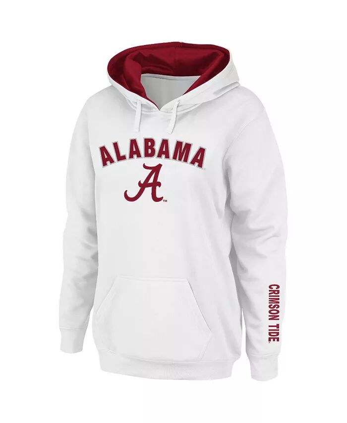 

Женская белая толстовка с капюшоном Alabama Crimson Tide Arch and Logo 1 Colosseum