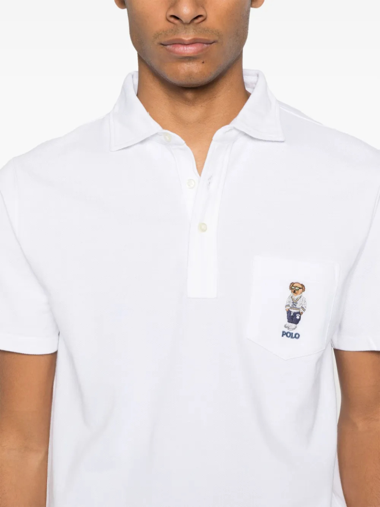Рубашка поло Polo Ralph Lauren Polo с нашивкой «Медведь», белый — фото 4
