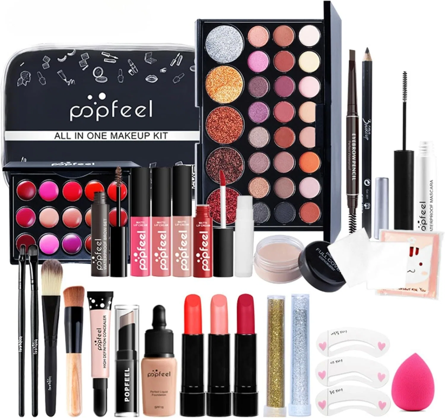 Набор косметики POPFEEL 27 предметов, TZ04, белый Pretty Rabbit Piaoliangtu