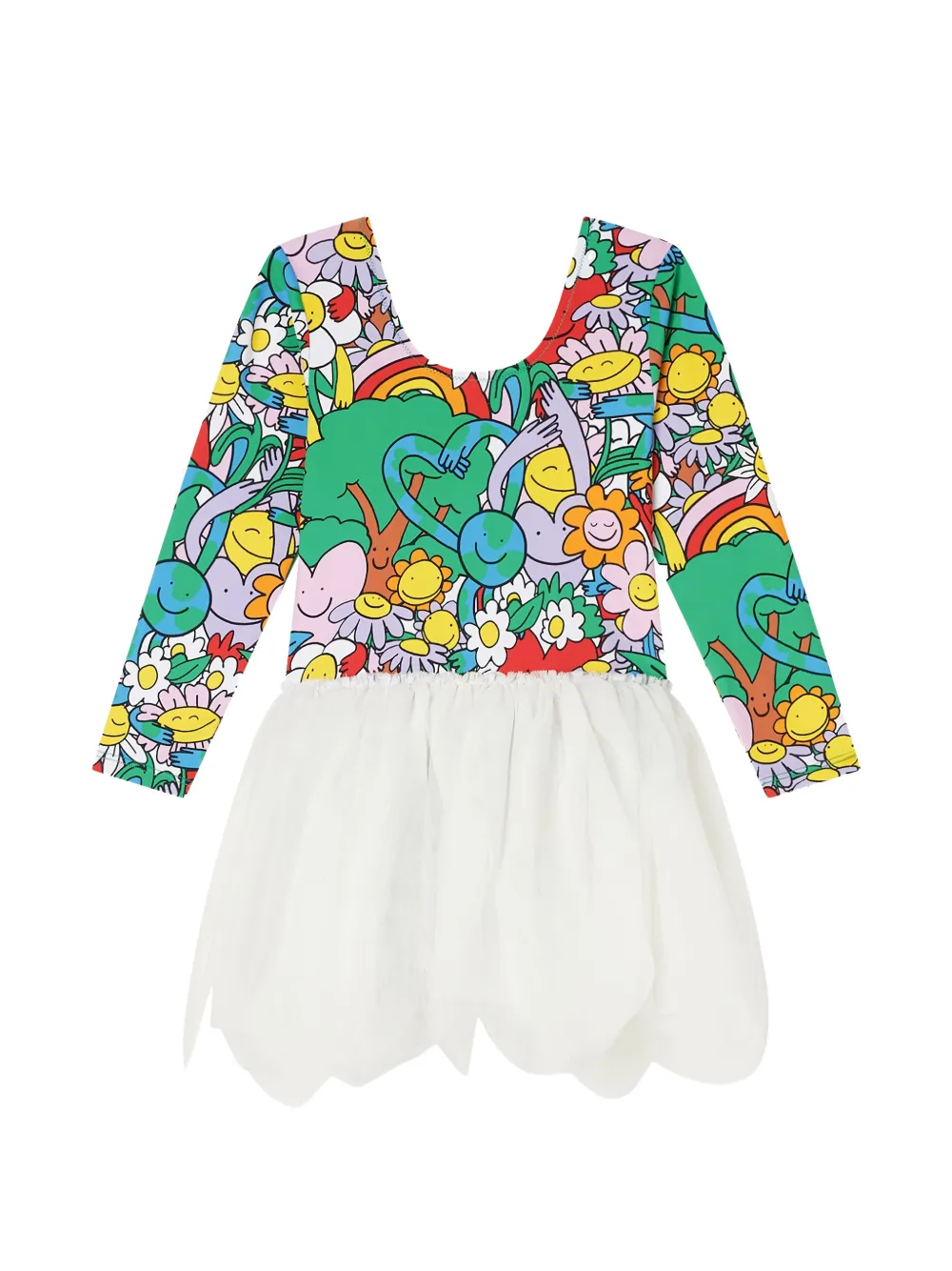 

Платье с принтом "earth friends" Stella McCartney Kids, белый
