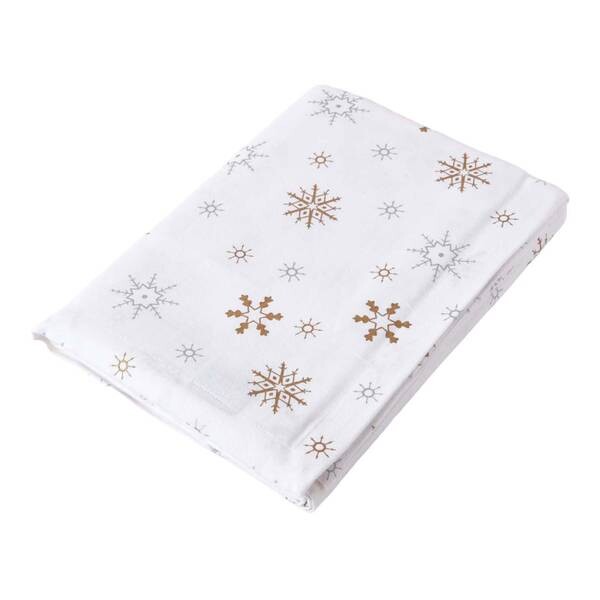 

Скатерть Homescapes mit Schneeflocken-Muster, 137x1x178 см, белый