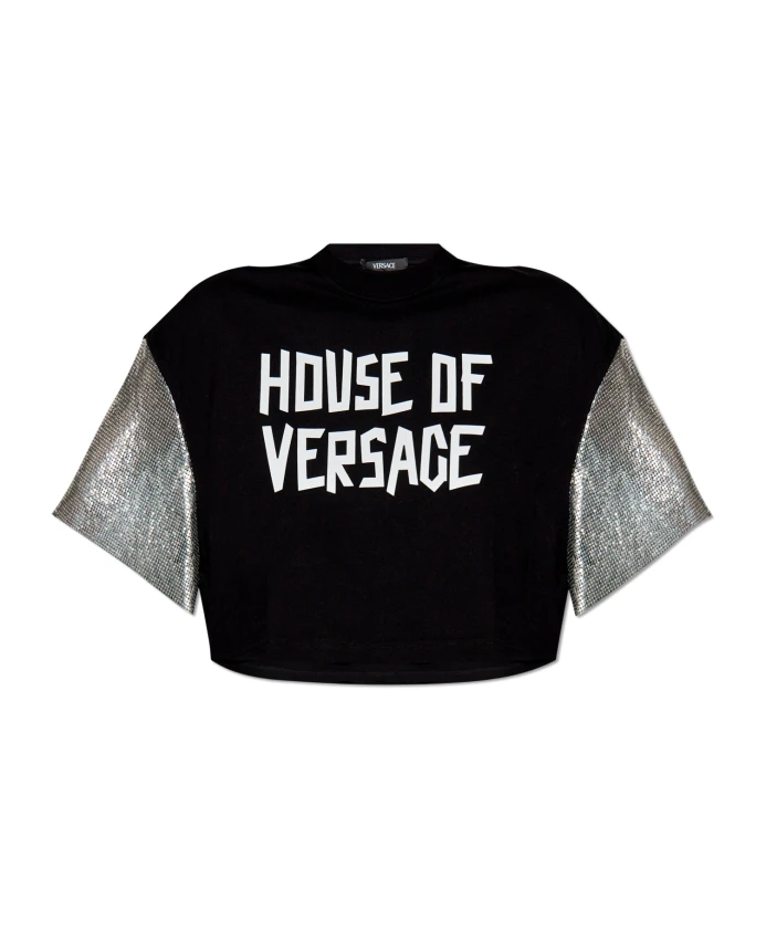 

Короткая футболка оверсайз Versace, черный