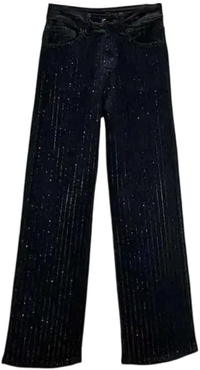 Джинсы с бриллиантами Denim, черный