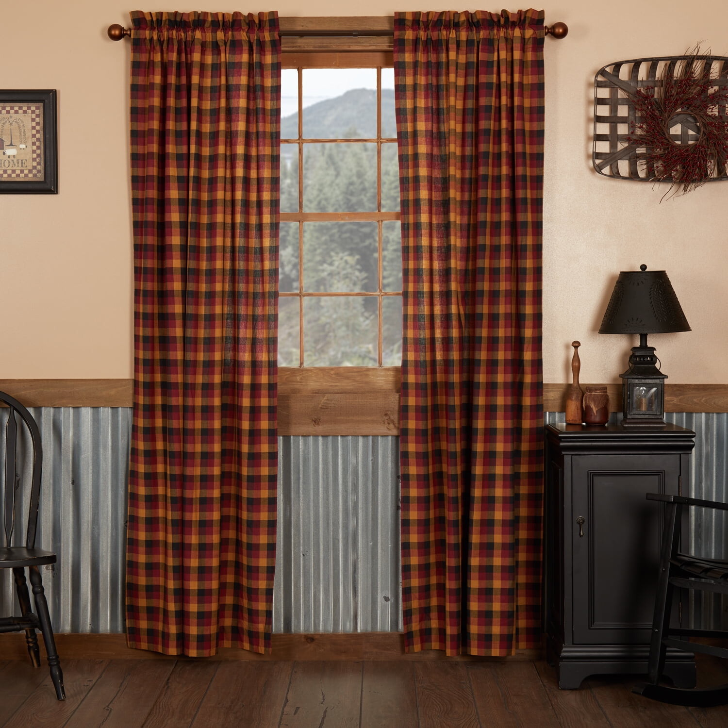 

Шторы VHC Brands Heritage Farms Victorian Heart, черный