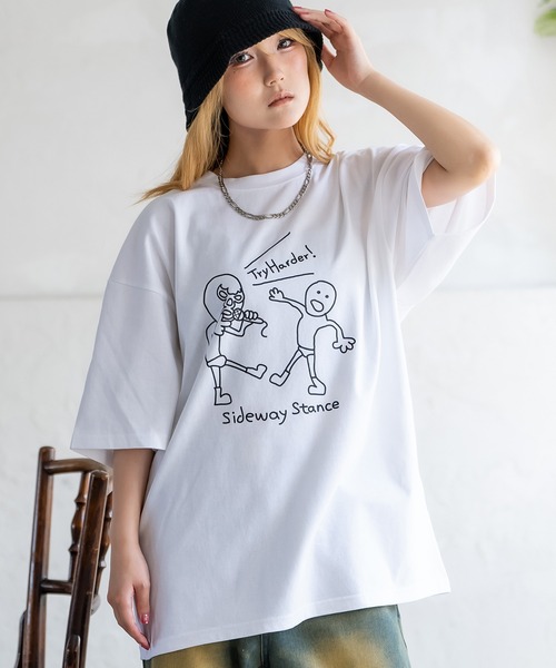 

Футболка с короткими рукавами и графическим принтом Sideway Stance, белая