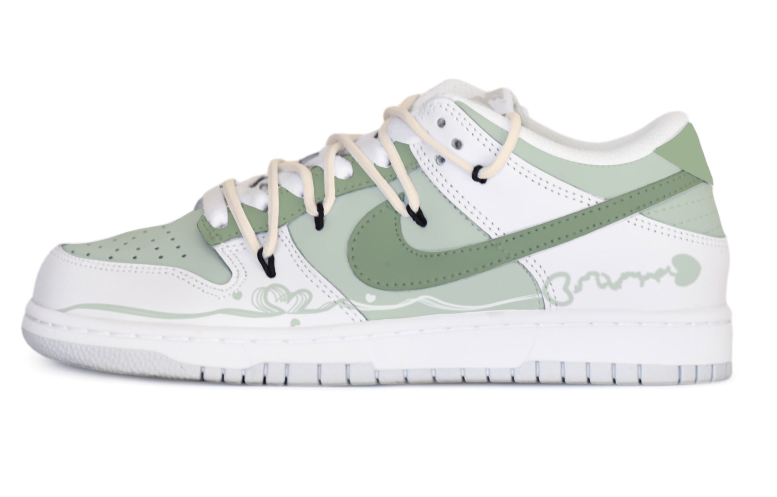 

Кроссовки Nike Dunk Skateboard Shoes Women's Low-Top White/Green, белые/зеленые, Зеленый, Кроссовки Nike Dunk Skateboard Shoes Women's Low-Top White/Green, белые/зеленые