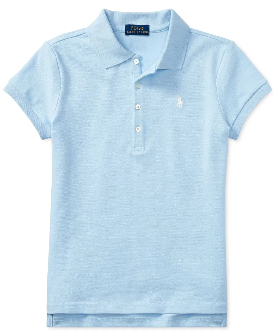 Сетчатые поло для малышек, девочек младшего и старшего возраста Polo Ralph Lauren, синий