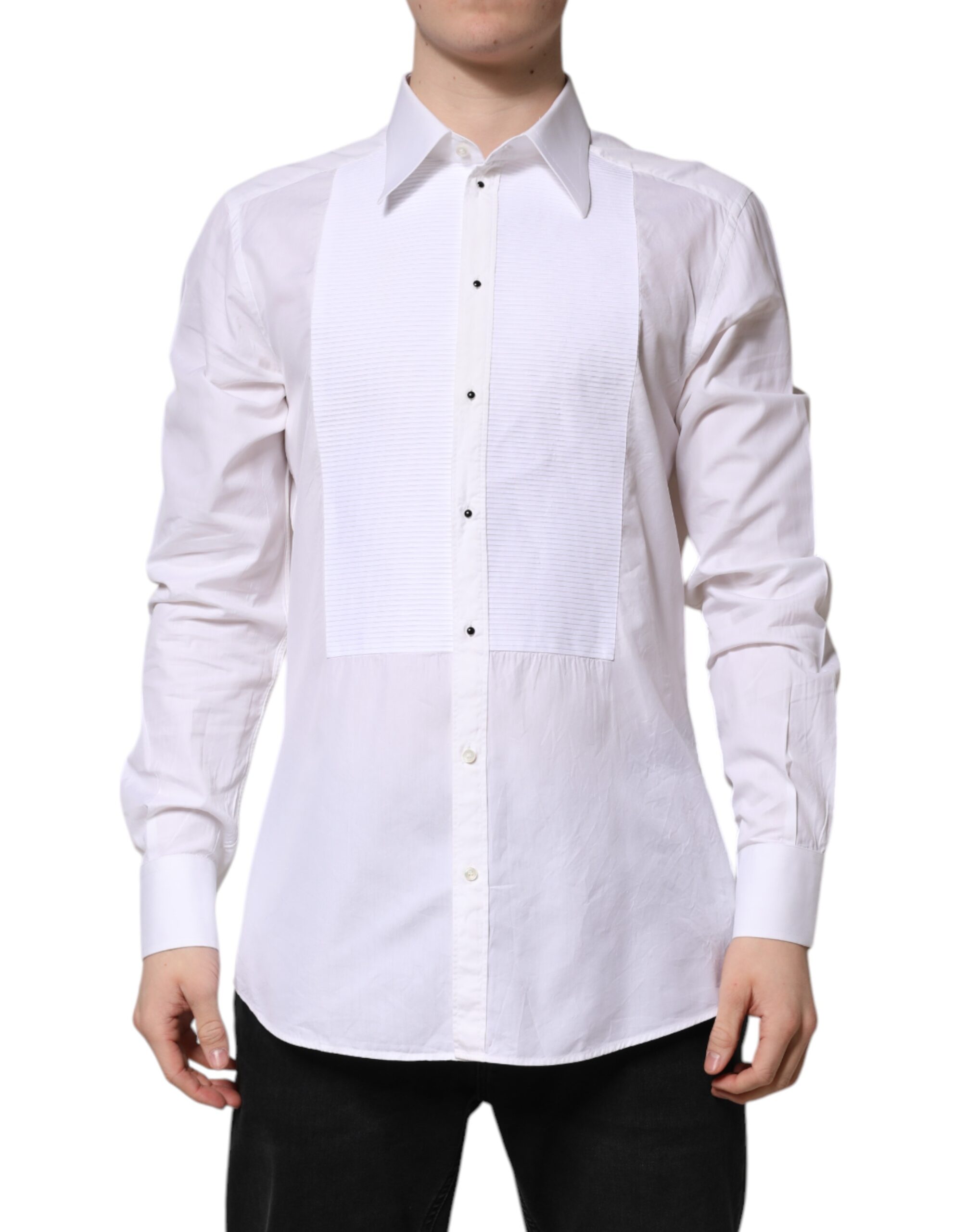 

Белая хлопковая рубашка с длинными рукавами GOLD Dolce & Gabbana, White