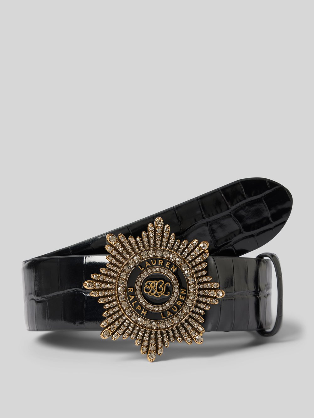 

Кожаный ремень с пряжкой Lauren Ralph Lauren, черный