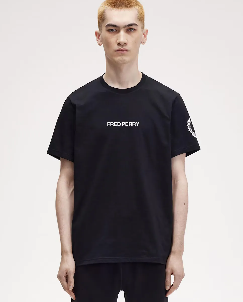 

Мужская футболка с короткими рукавами и круглым вырезом Fred Perry, чёрный