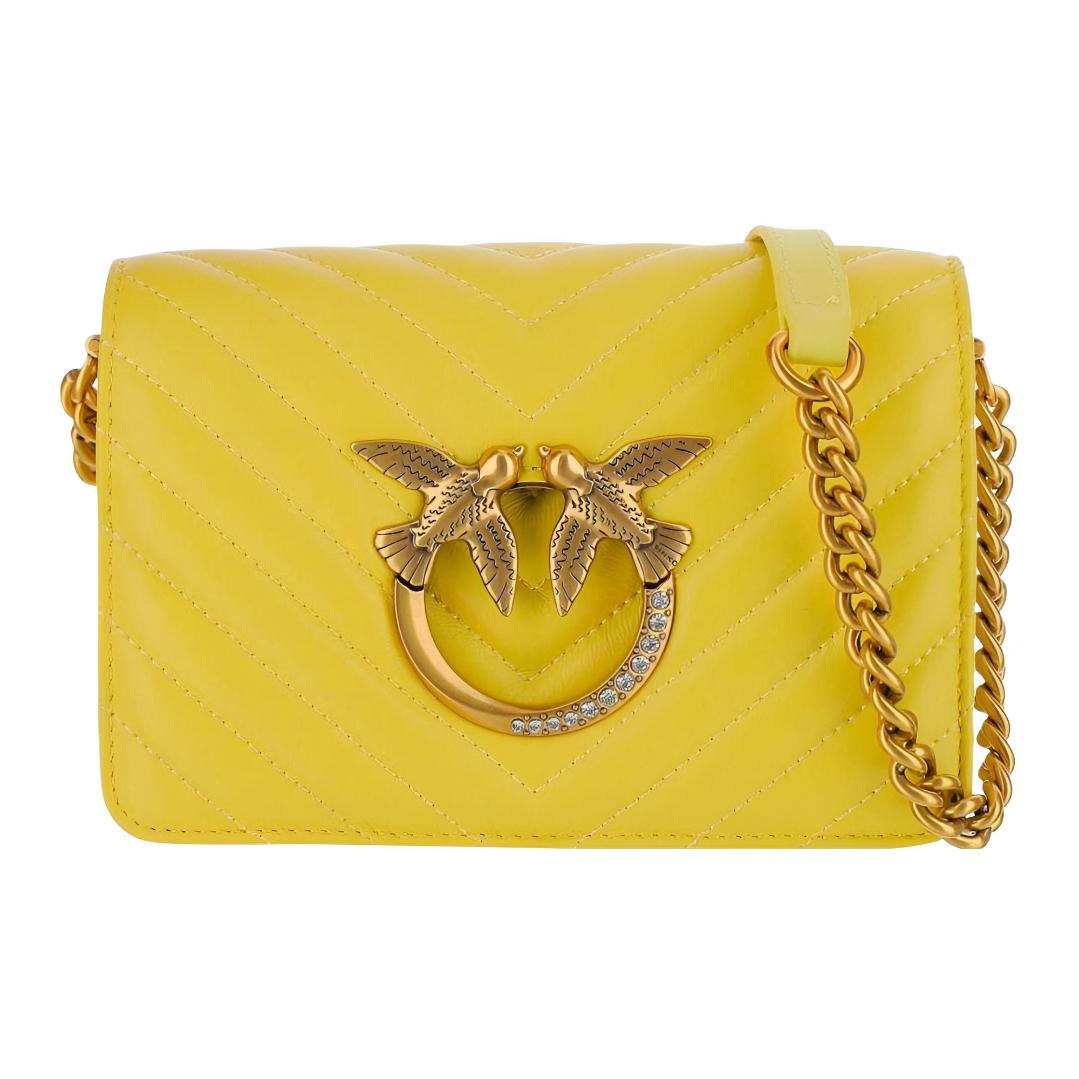 

PINKO Женская желтая сумка через плечо из овчины