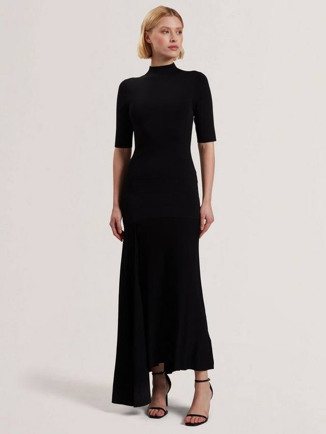 

Трикотажное платье миди с асимметричным подолом Ted Baker, черный