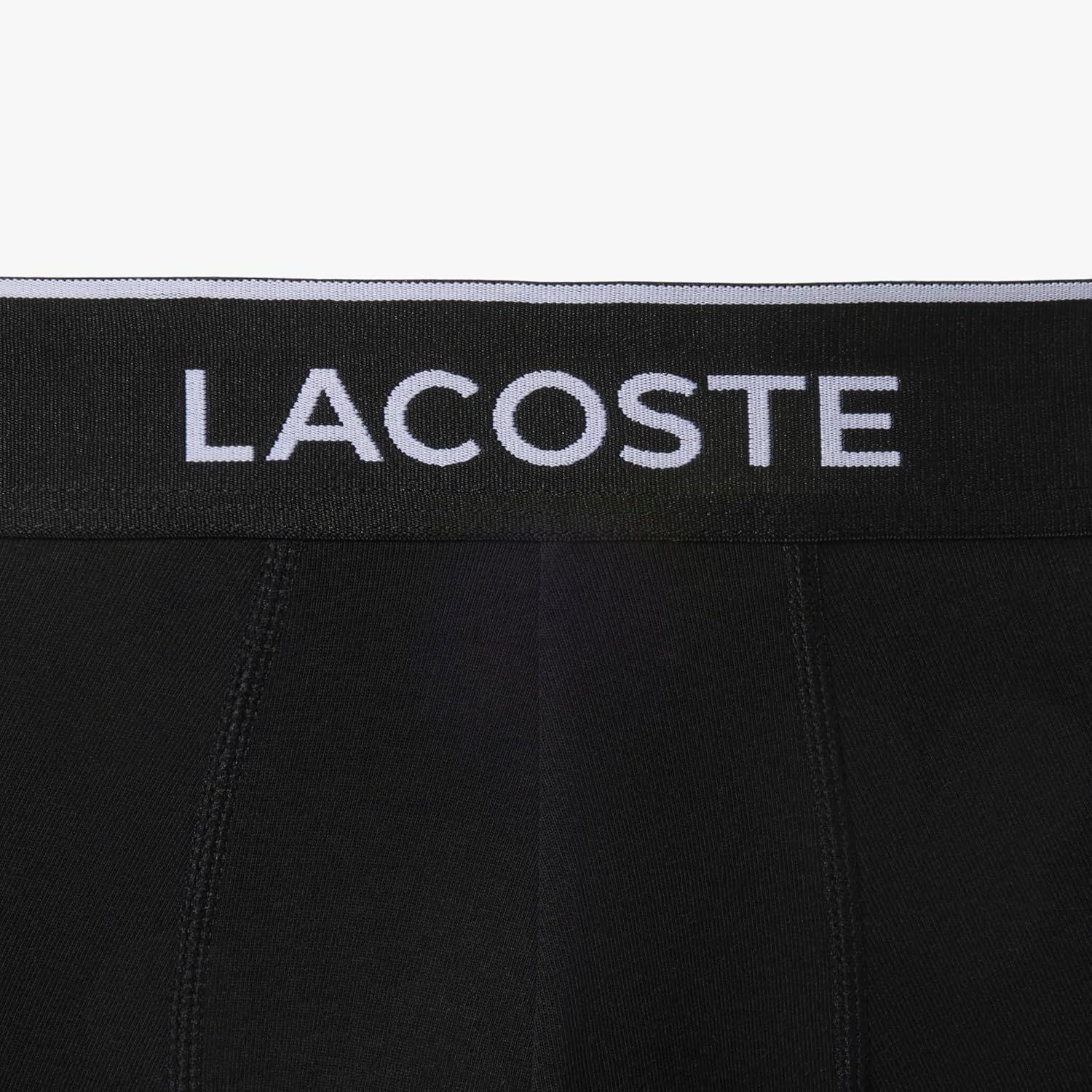 Lacoste мужские боксеры 3 шт, Black With Black Waistbands — фото 4