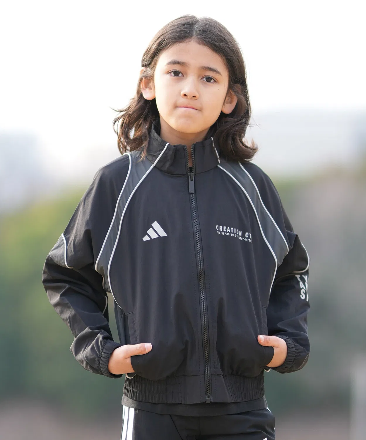 Куртка трек adidas K Light Woven Jacket Kids чёрная